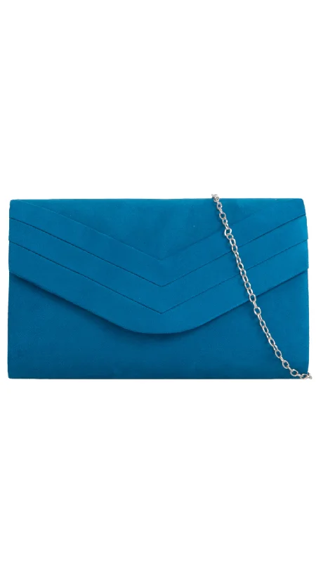 Sequined clutch in a metallic color for a party lookAria Clutch- Teal