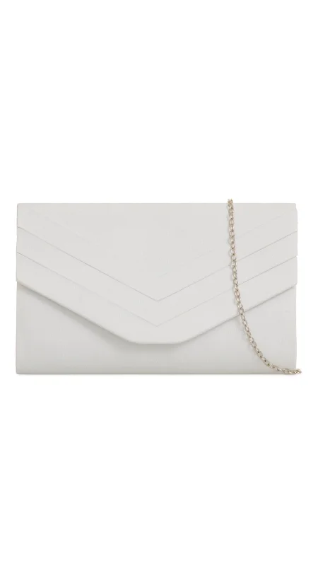 Laser - cut leather evening bag with an intricate patternAria Clutch- White