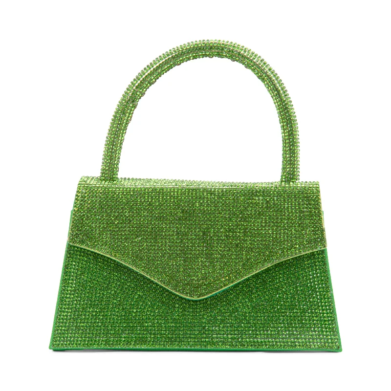 Clutch with a built - in mirror and compact for on - the - go touch - upsBAMINA GREEN MULTI Clutch with a built - in mirror and compact for on - the - go touch - upsBAMINA GREEN MULTI
