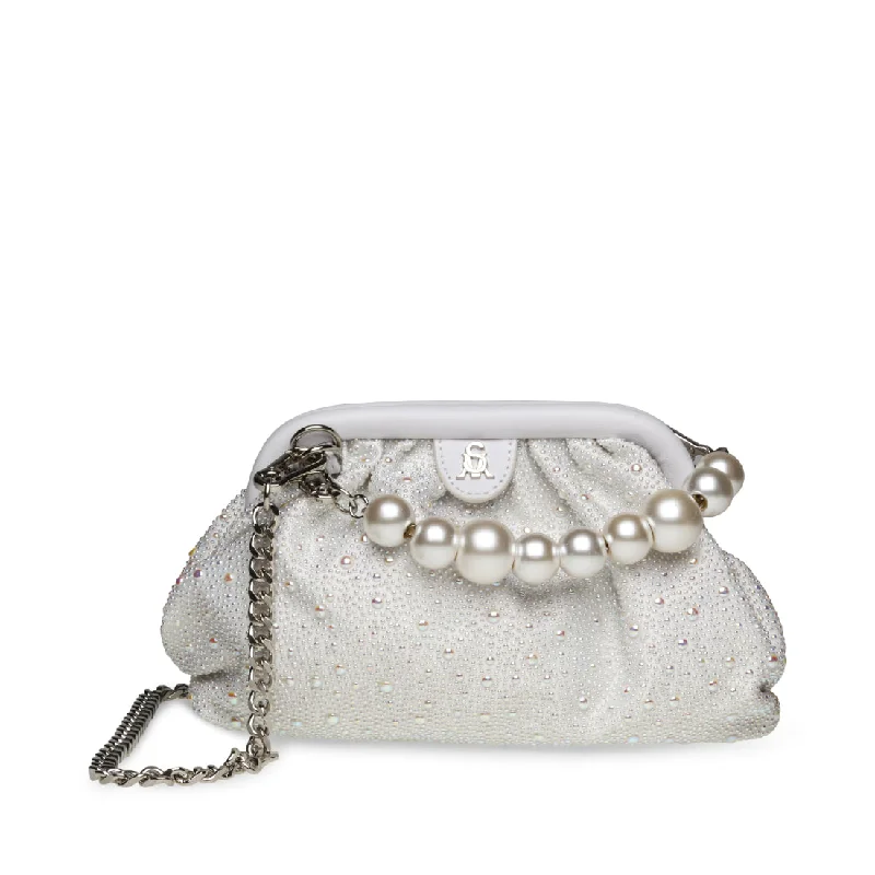 Clutch with a built - in mirror and compact for on - the - go touch - upsBBETHY WHITE Clutch with a built - in mirror and compact for on - the - go touch - upsBBETHY WHITE