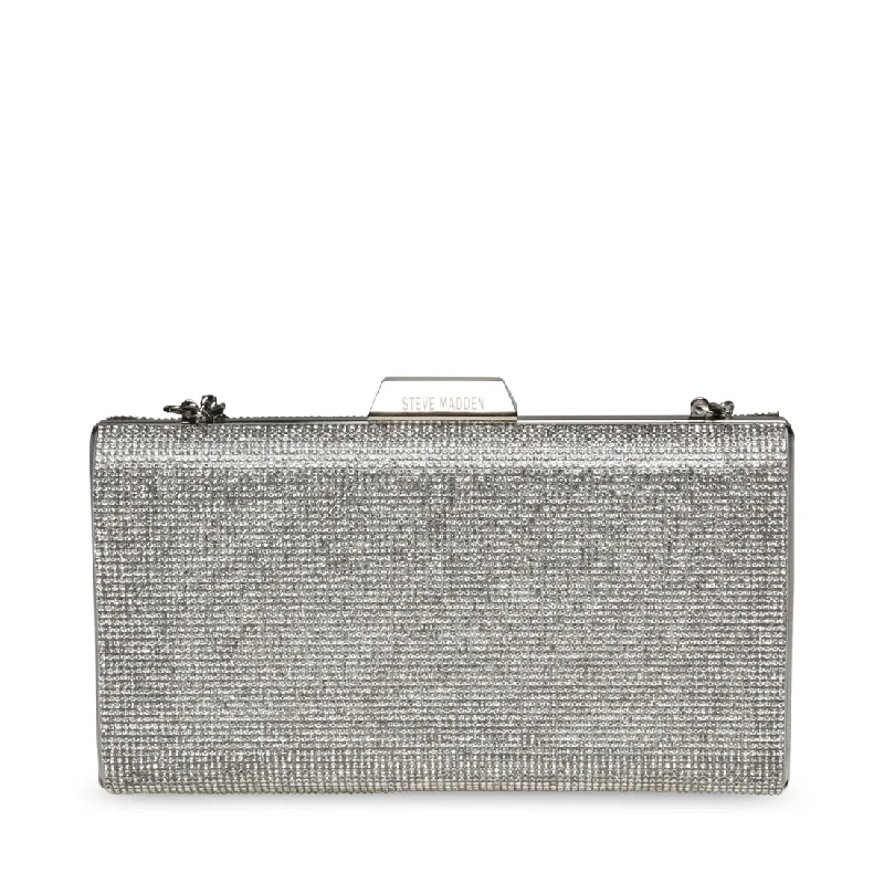 Two - tone clutch with a contrast color lining for added styleBCAPSOL SILVER