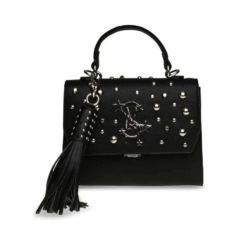 Canvas crossbody bag with a patchwork design for a casual and artsy feelBCELEST BLACK