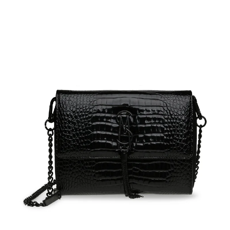 Leather evening bag with a gold - plated chain strap for a sophisticated lookBEXALT BLACK Leather evening bag with a gold - plated chain strap for a sophisticated lookBEXALT BLACK