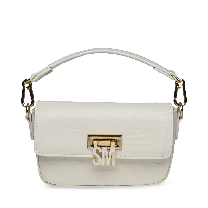 Faux fur crossbody bag with a soft and fluffy texture for winterBHANDLE WHITE