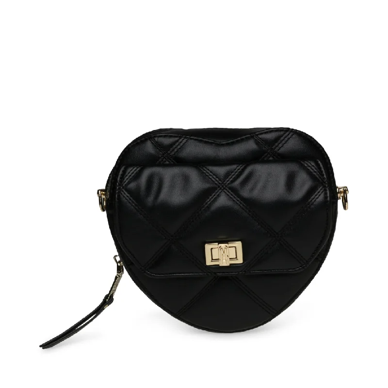 Silk crossbody bag with a delicate print for a feminine touchBHEARTT BLACK