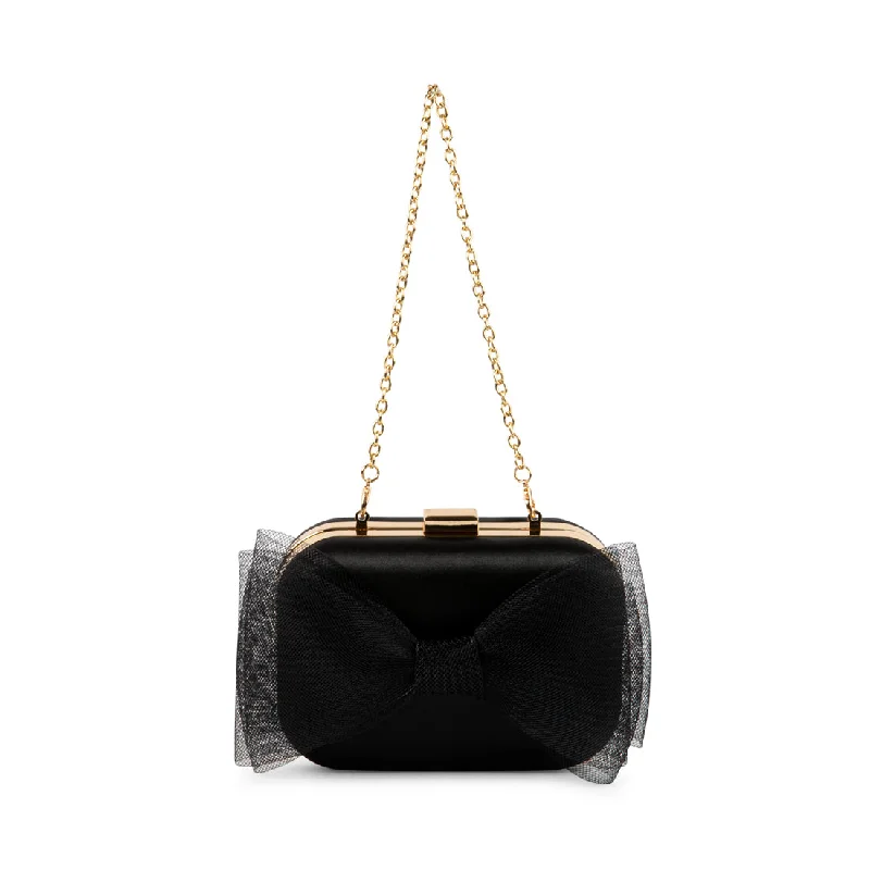 Two - tone clutch with a contrast color lining for added styleBIGBOW BLACK