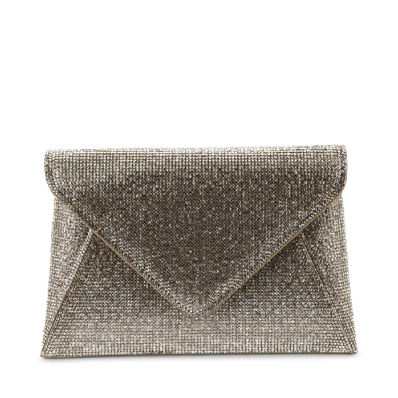 Velvet clutch with a tassel detail for a bohemian - chic styleBIGKOKO GOLD MULTI