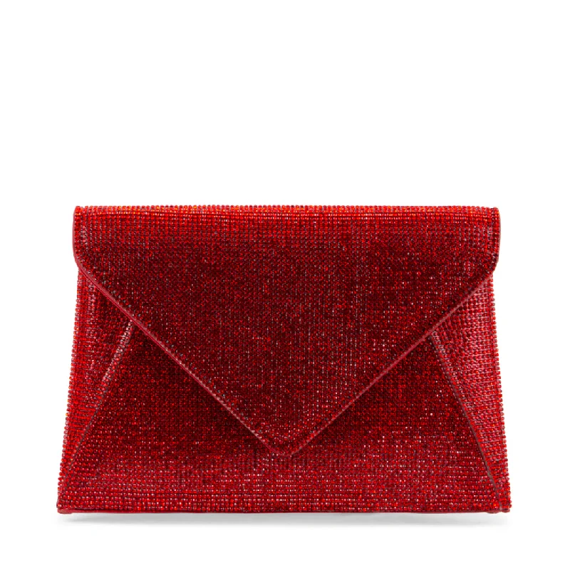 Two - tone clutch with a contrast color lining for added styleBIGKOKO RED MULTI