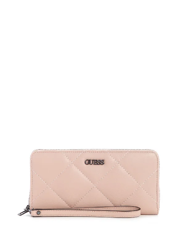 Patent leather clutch with a modern, minimalist designBlush Pink Quilted Khatia Large Wallet Patent leather clutch with a modern, minimalist designBlush Pink Quilted Khatia Large Wallet