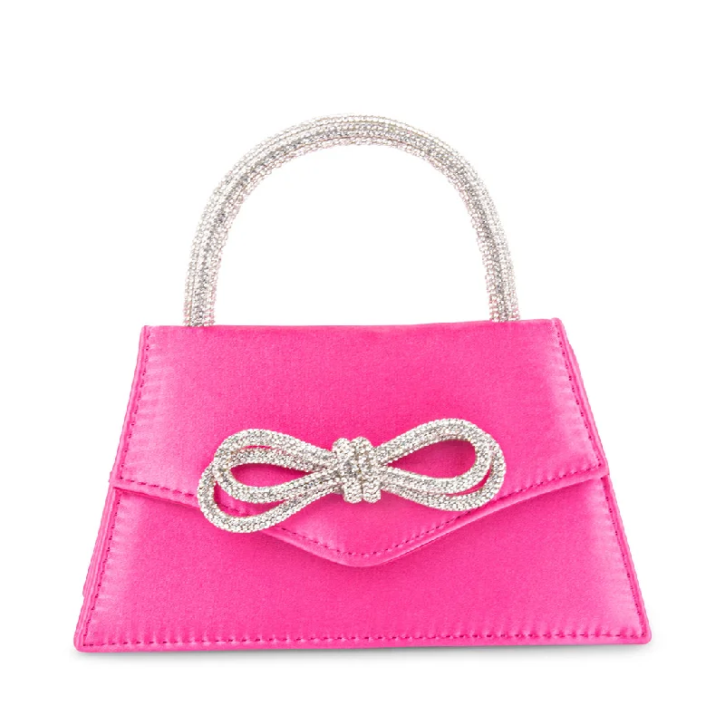 Leather evening bag with a gold - plated chain strap for a sophisticated lookBMACHY PINK Leather evening bag with a gold - plated chain strap for a sophisticated lookBMACHY PINK