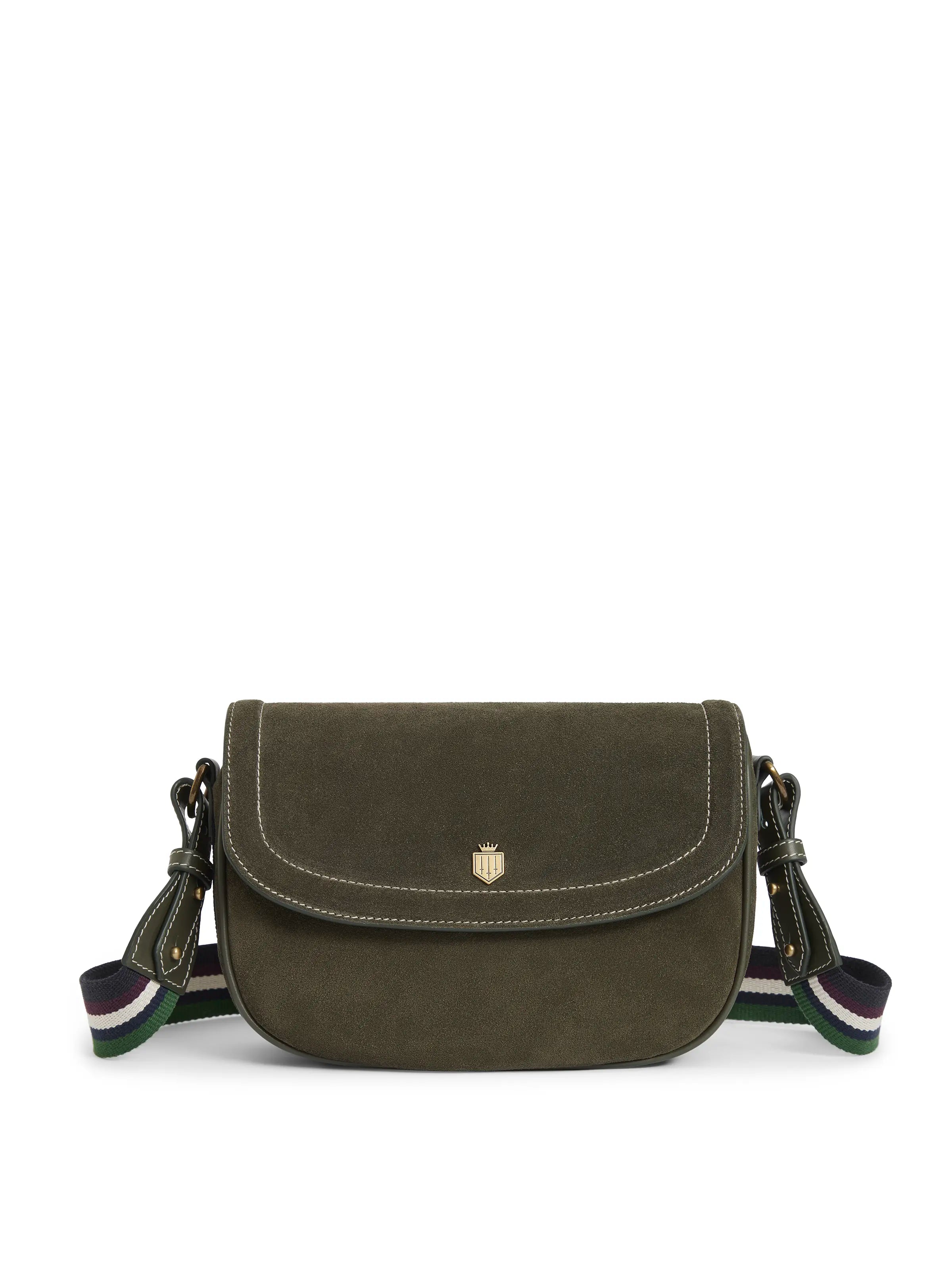 Mini crossbody bag with a chain strap for a trendy and compact lookBoston Bag - Moss Green Suede Mini crossbody bag with a chain strap for a trendy and compact lookBoston Bag - Moss Green Suede