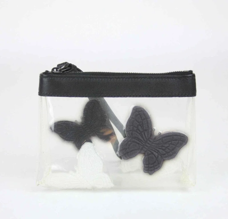Miniature evening bag with a fold - over clasp for a compact optionBOTTEGA VENETA Women's clear Wristlet Clutch Bag Butterfly Miniature evening bag with a fold - over clasp for a compact optionBOTTEGA VENETA Women's clear Wristlet Clutch Bag Butterfly