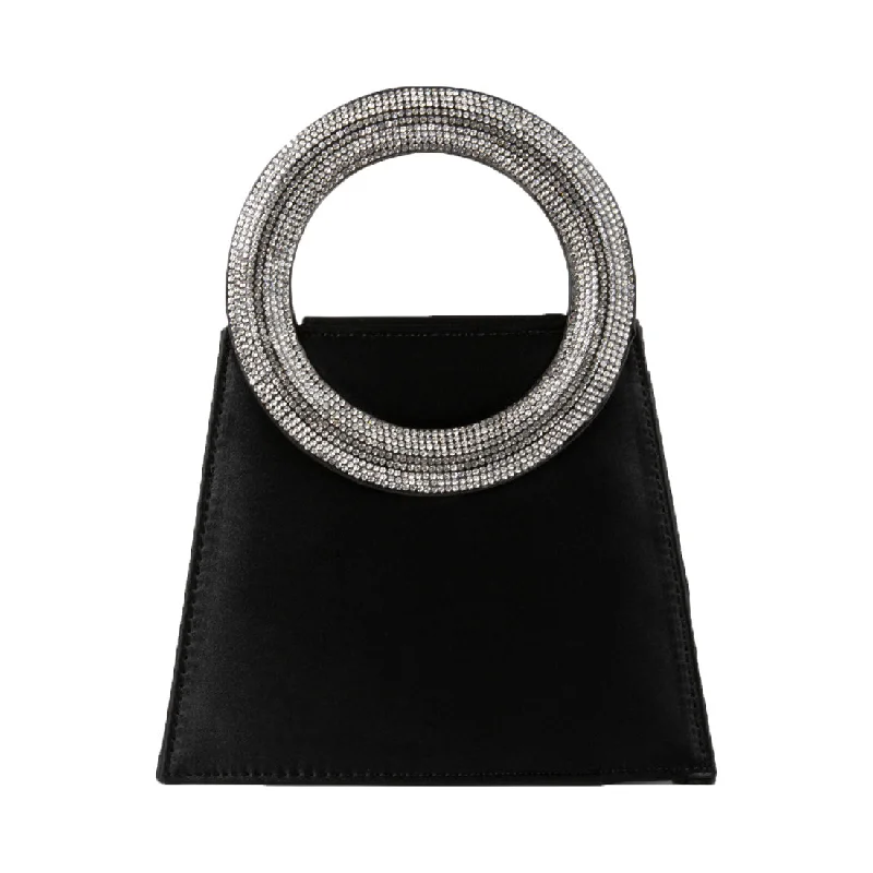 Metallic leather evening bag with a textured finishBRIVA BLACK