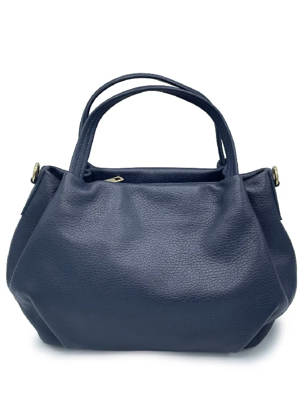 Brooke Leather Bag In Navy