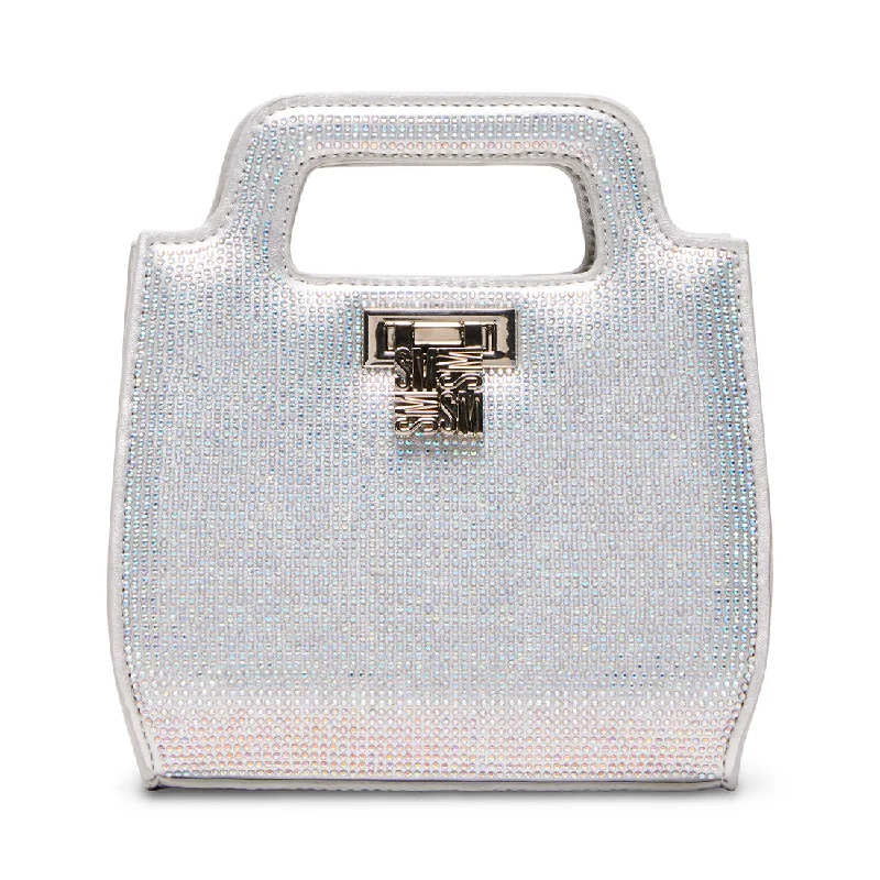 Monogrammed clutch as a personalized evening accessoryBSTEALTH SILVER