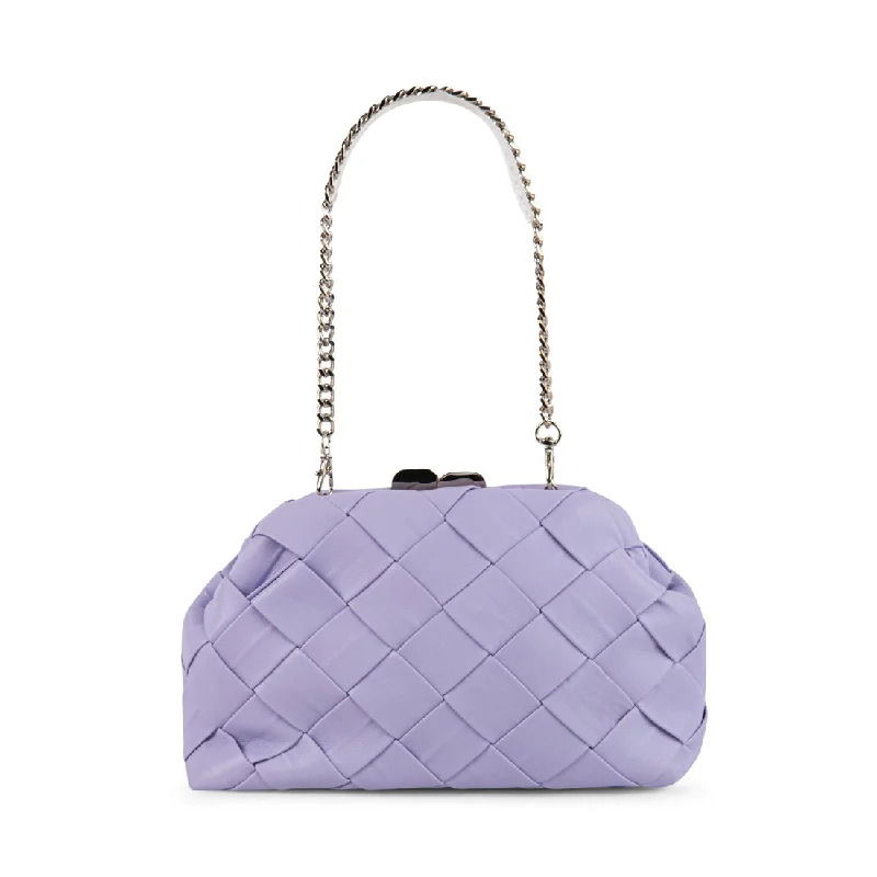 Metallic leather evening bag with a textured finishBSWEETIE PURPLE