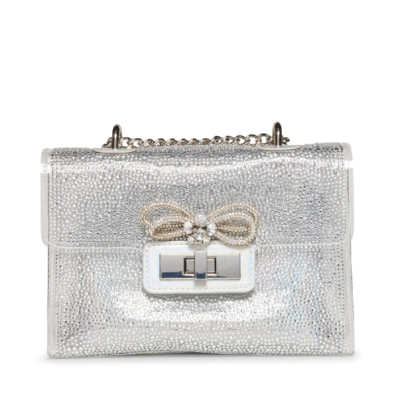 Monogrammed clutch as a personalized evening accessoryBVALANCE SILVER MULTI