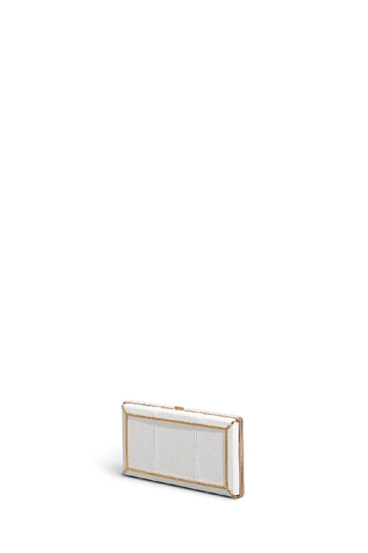 Geometric - shaped evening bag for a contemporary aestheticCallas Clutch in White Snakeskin