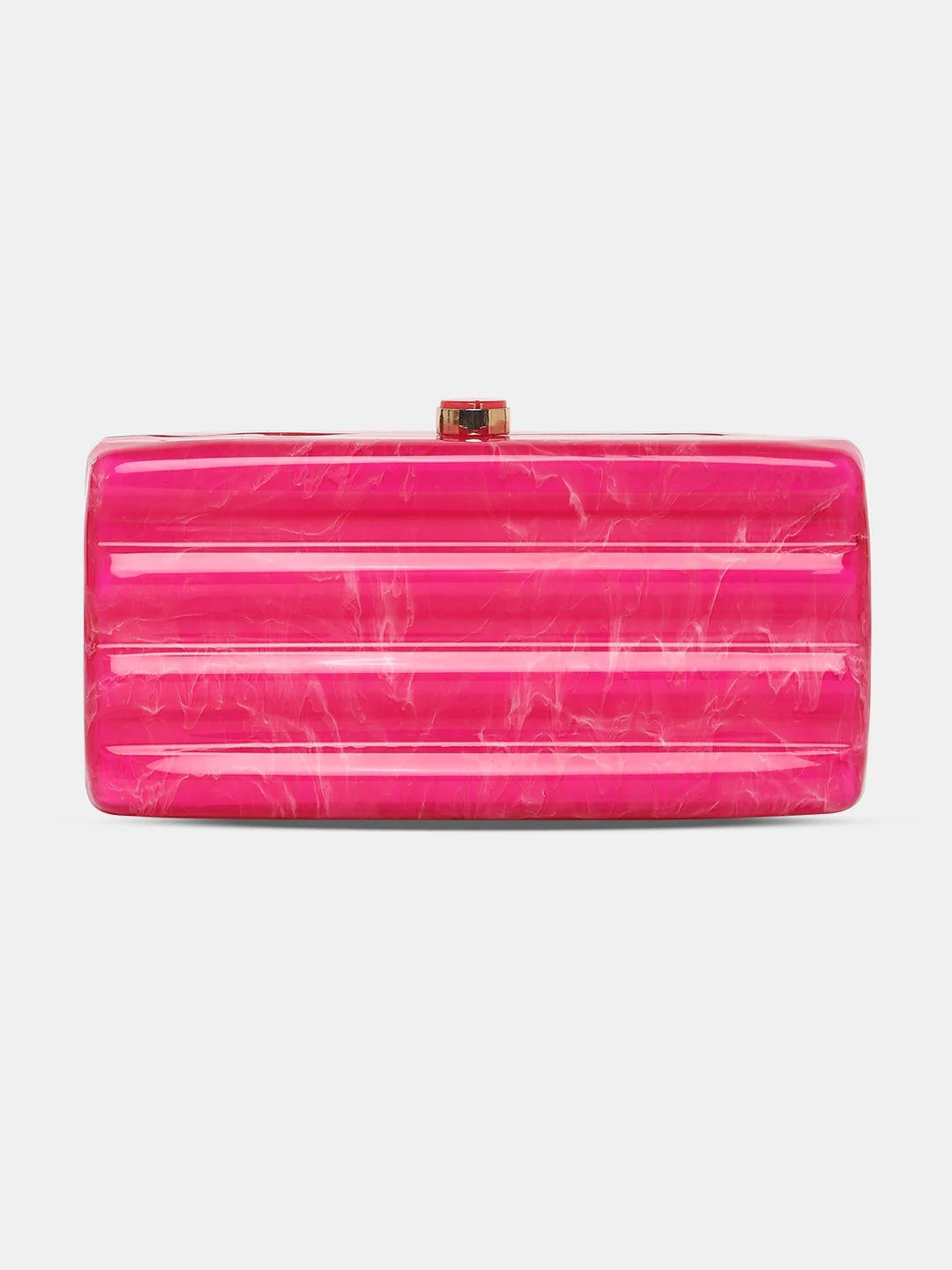 Metallic leather evening bag with a textured finishCaprese Gaina Clutch Small Pink