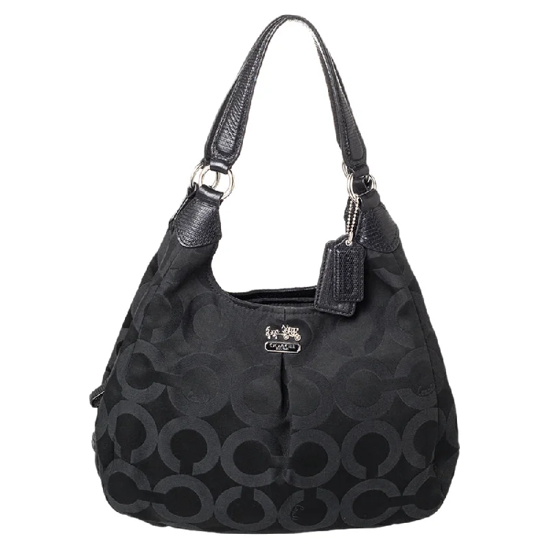 Coach  Signature Canvas And Leather Madison Hobo