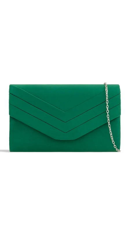 Clutch with a built - in mirror and compact for on - the - go touch - upsAria Clutch- Dark Green Clutch with a built - in mirror and compact for on - the - go touch - upsAria Clutch- Dark Green