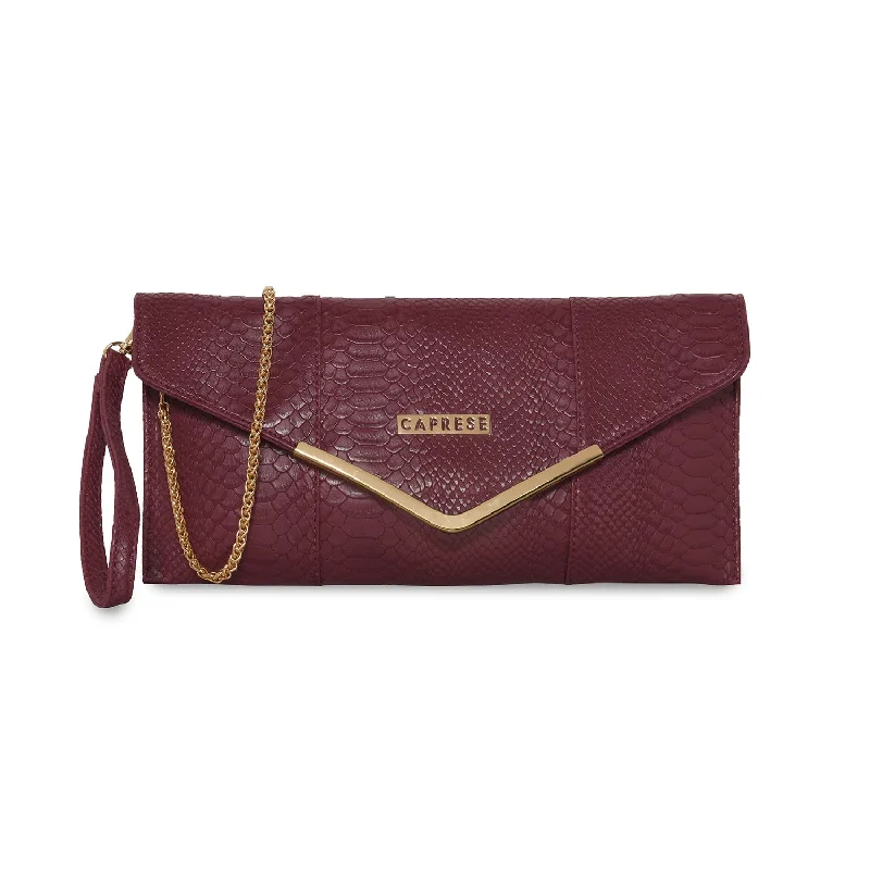 Fur - trimmed evening bag for a luxurious winter eventCaprese Dana Clutch Medium Crimson Red Fur - trimmed evening bag for a luxurious winter eventCaprese Dana Clutch Medium Crimson Red