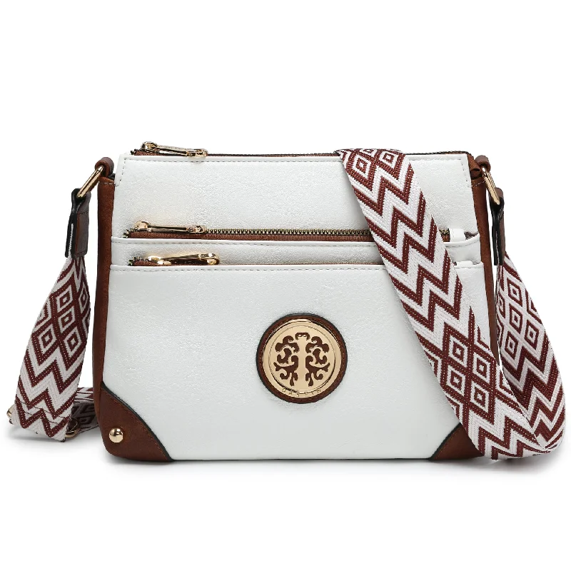 Canvas crossbody bag with a patchwork design for a casual and artsy feelDasein Crossbody Purses for Women Trendy Multi Pockets Shoulder Bag Medium Handbags with Guitar Strap Canvas crossbody bag with a patchwork design for a casual and artsy feelDasein Crossbody Purses for Women Trendy Multi Pockets Shoulder Bag Medium Handbags with Guitar Strap