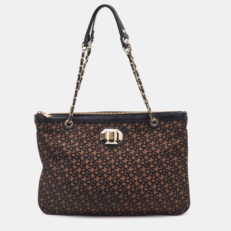 Dkny  Signature Canvas And Leather Chain Shoulder Bag