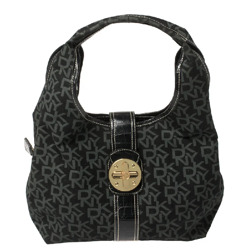 Dkny  Signature Canvas And Leather Hobo
