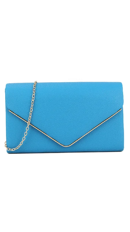 Miniature evening bag with a fold - over clasp for a compact optionDonna Clutch- Blue Miniature evening bag with a fold - over clasp for a compact optionDonna Clutch- Blue