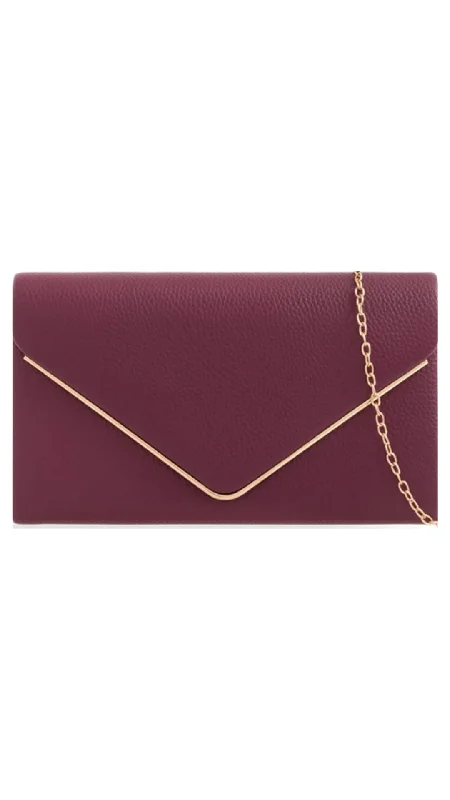 Laser - cut leather evening bag with an intricate patternDonna Clutch- Burgundy
