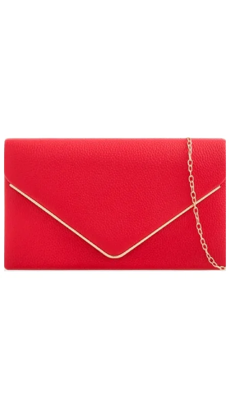Laser - cut leather evening bag with an intricate patternDonna Clutch- Red
