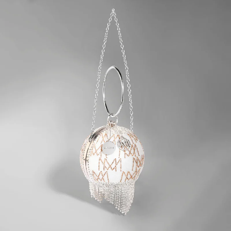 Clutch with a removable strap to be used as a hand - held or cross - bodyCaprese Enchant Silver Gold Clutch with a removable strap to be used as a hand - held or cross - bodyCaprese Enchant Silver Gold