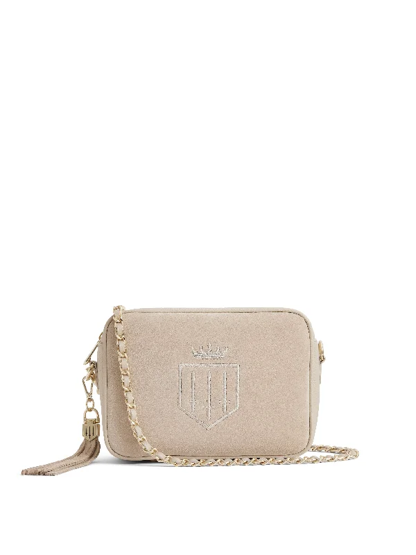 Faux fur crossbody bag with a soft and fluffy texture for winterFinsbury - Stone