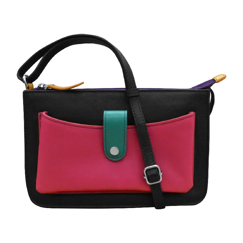 Vintage - style crossbody bag with a brass frame and leather strapsFront Pocket Phone Bag Vintage - style crossbody bag with a brass frame and leather strapsFront Pocket Phone Bag