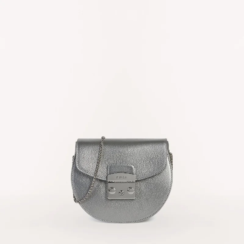 Women's leather crossbody bag with a tassel charm for a bohemian styleFurla Metropolis Mini Crossbody Metallic Women's leather crossbody bag with a tassel charm for a bohemian styleFurla Metropolis Mini Crossbody Metallic