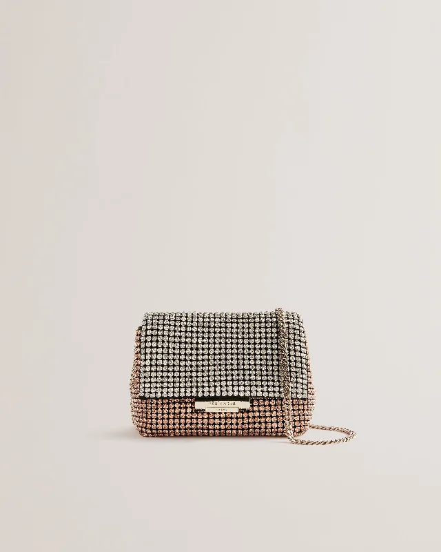 Plus - size crossbody bag with a roomy interior for carrying essentialsGliters Crystal Mini Crossbody Bag Gold Plus - size crossbody bag with a roomy interior for carrying essentialsGliters Crystal Mini Crossbody Bag Gold