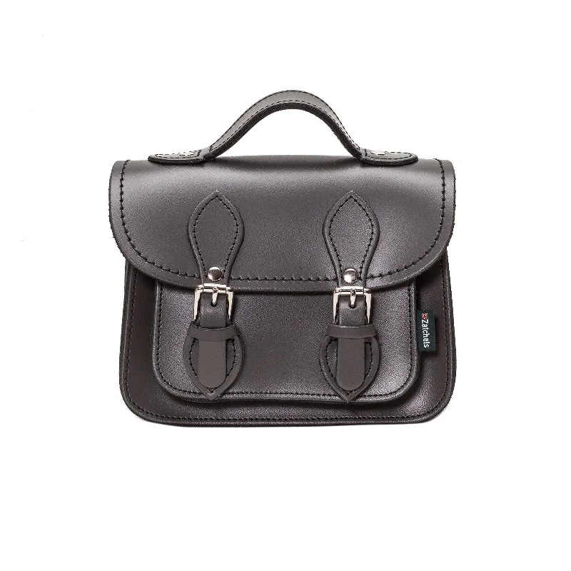 Handmade Leather Micro Satchel - Graphite