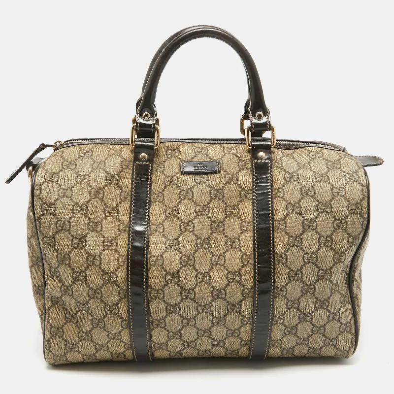 Gucci Dark Brown/beigegg Supreme Canvas Medium Joy Boston Bag