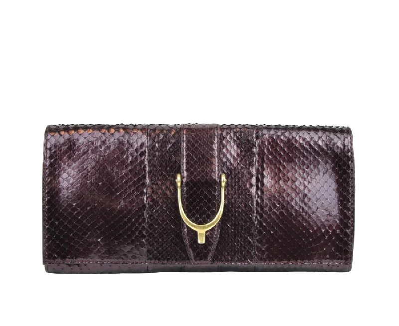 Women's satin clutch with a beaded flower accent for a glamorous eveningGucci Women's Python Soft Stirrup Clutch Bag Women's satin clutch with a beaded flower accent for a glamorous eveningGucci Women's Python Soft Stirrup Clutch Bag