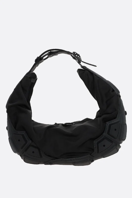 Vegan leather crossbody bag for eco - conscious consumersHalf Moon medium twill and rubber shoulder bag