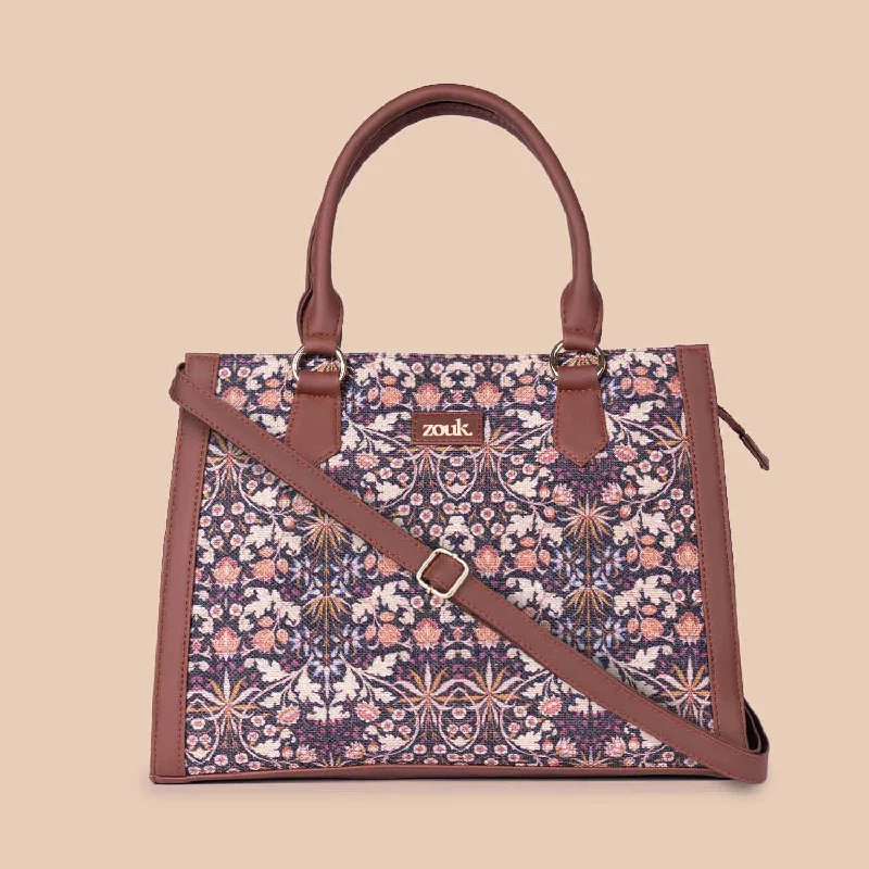 Clutch with a built - in mirror and compact for on - the - go touch - upsKashmir Blooms Classic Handbag Clutch with a built - in mirror and compact for on - the - go touch - upsKashmir Blooms Classic Handbag