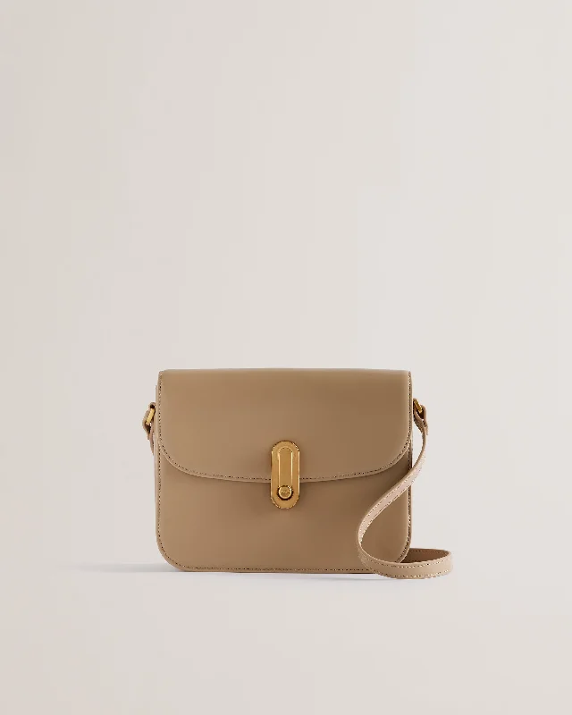 Crossbody bag with multiple compartments and pockets for organizationKkayli Polished Leather Satchel Bag Taupe Crossbody bag with multiple compartments and pockets for organizationKkayli Polished Leather Satchel Bag Taupe