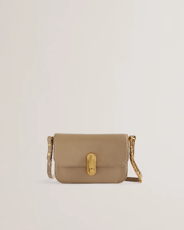 Faux fur crossbody bag with a soft and fluffy texture for winterKkaysa Polished Small Leather Crossbody Bag Taupe Faux fur crossbody bag with a soft and fluffy texture for winterKkaysa Polished Small Leather Crossbody Bag Taupe