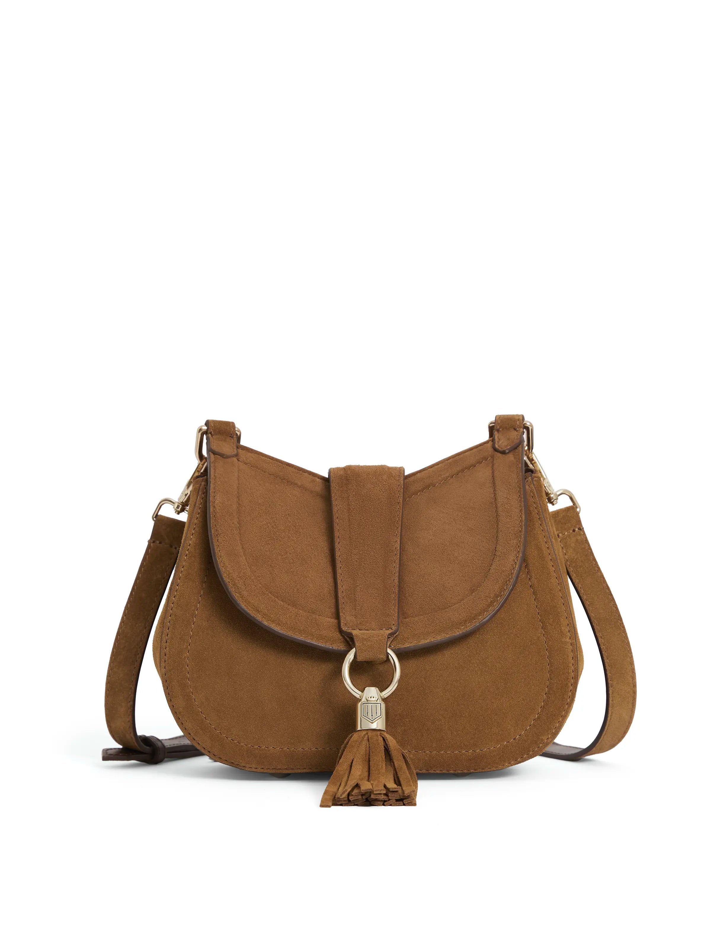 Color - blocked crossbody bag with bold hues for a fashion statementLangham Messenger Bag - Tan Suede Color - blocked crossbody bag with bold hues for a fashion statementLangham Messenger Bag - Tan Suede