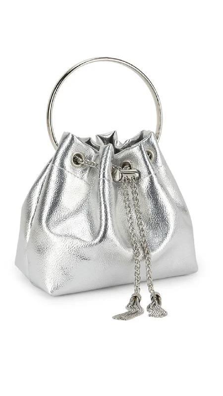 Clutch with a removable strap to be used as a hand - held or cross - bodyLara Clutch- Silver Clutch with a removable strap to be used as a hand - held or cross - bodyLara Clutch- Silver
