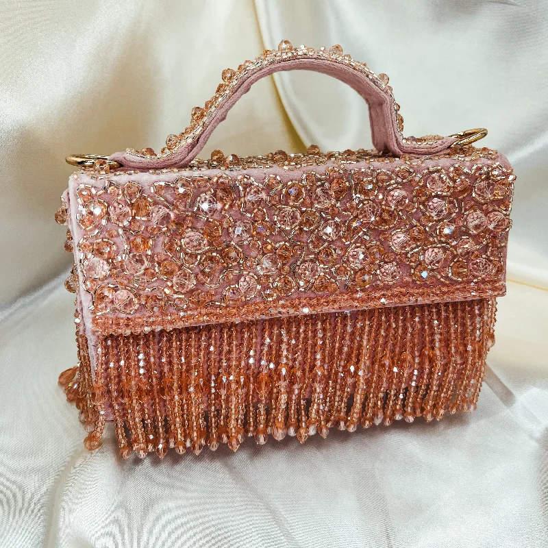 Lace - covered clutch for a romantic and feminine lookLAURA Sling Bag (Pink)
