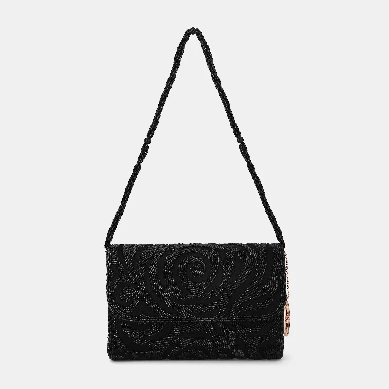 Fur - trimmed evening bag for a luxurious winter eventLavie Luxe Gemmy Black Medium Women's Flap Clutch Fur - trimmed evening bag for a luxurious winter eventLavie Luxe Gemmy Black Medium Women's Flap Clutch