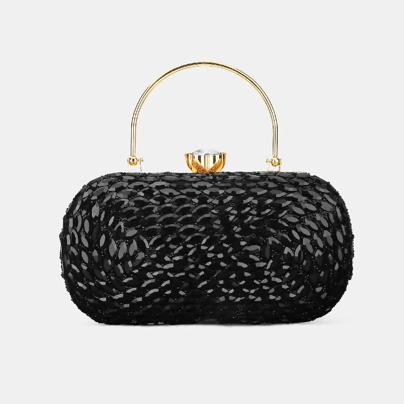 Fur - trimmed evening bag for a luxurious winter eventLavie Luxe Jewel Black Medium Women's Frame Clutch Fur - trimmed evening bag for a luxurious winter eventLavie Luxe Jewel Black Medium Women's Frame Clutch