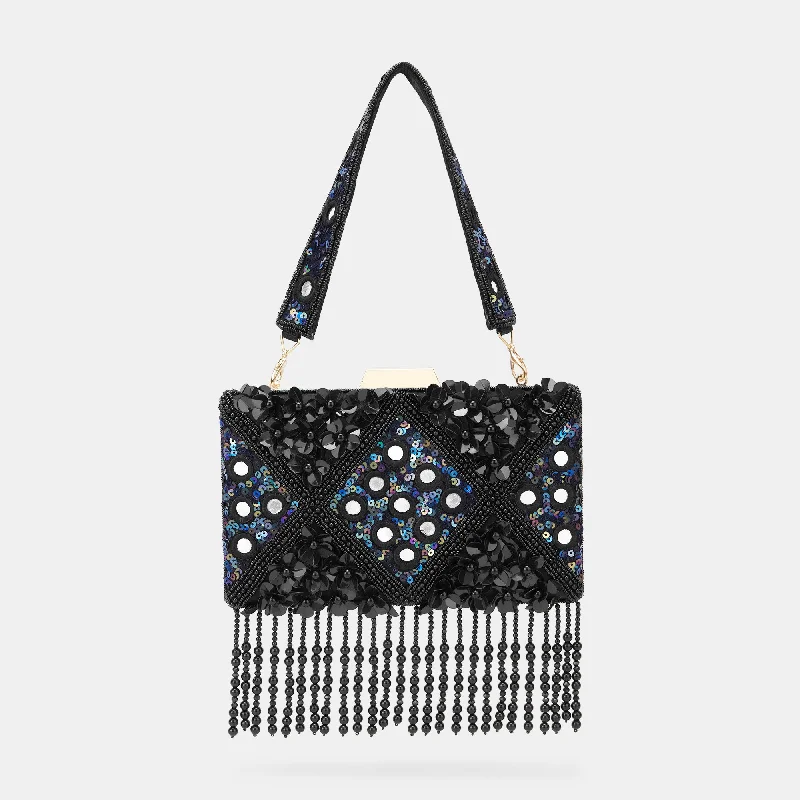 Lace - covered clutch for a romantic and feminine lookLavie Luxe Flower Black Medium Women's Clutch Lace - covered clutch for a romantic and feminine lookLavie Luxe Flower Black Medium Women's Clutch